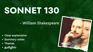 SONNET 130 by William Shakespeare தமிழ் summary SHAKESPEARE STUDIES ✨ I MA ENG 2 SEM [upl. by Acired]