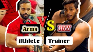 20 Min Dumbbell Arms Workout At Gym  Athlete VS Trainer [upl. by Oralla]