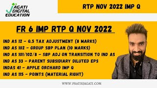 6 imp Q  RTP Nov 2022  FR CA Final  Ind as 12  Ind as 102  Ind as 101  ind as 33  ind as 115 [upl. by Barton]