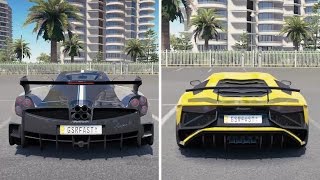 Lamborghini Aventador vs Pagani Huayra Exhuast Sound Battle  Forza Horizon 3 [upl. by Riabuz]