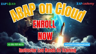 SAP ABAP on Cloud Training 5th Oct 2024💥 ENROLL TODAY💥 On Prem to Cloud💥 Be an SAP Cloud Architect💥 [upl. by Aznarepse]