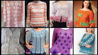 Most Beautiful amp Stylish Crochet Tunic TopBlouses Designs Ideas 2024 [upl. by Eugilegna]