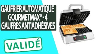 Avis Gaufrier automatique pour 4 gaufres à Revêtement antiadhésif GOURMET [upl. by Kakalina405]