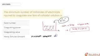 The minimum number of millimoles of electrolyte rquired to coagulate one litre of colloidal solu [upl. by Haisej844]