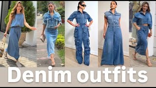 DENIM OUTFITS  what jeans are in trend [upl. by Deron]