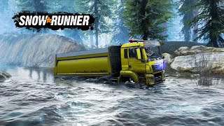 Man 8x8 Truck Off Road Failed Adventure In River Snowrunner [upl. by Merdith]