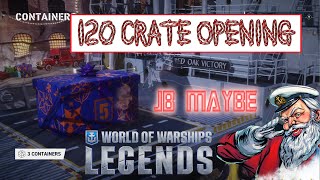 Unboxing Over 120 Level 3 Santa Crates XMAS 2023 WOWS LEGENDS [upl. by Canale]