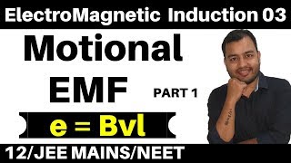 ElectroMagnetic Induction 03  Motional EMF 1 II e  Bvl Derivation and Best Numericals JEENEET [upl. by Yroc300]