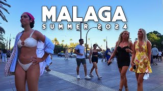 Malaga City Spain Beautiful City and People Summer 2024 July Update Costa del Sol  Andalucía 4K [upl. by Stamata72]