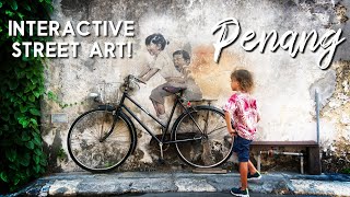 Penang Street Art Mural Paintings Tour GEORGETOWN Malaysia [upl. by Lipkin765]