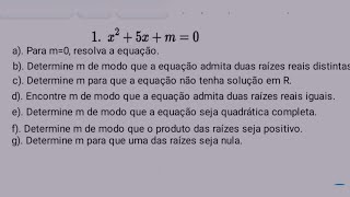 Equações quadráticas paramétricas [upl. by Sillaw]