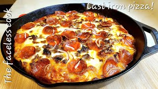 Cast iron pizza oh so crispy [upl. by Tnerual]