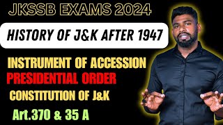 HISTORY OF JAMMU KASHMIR AFTER 1947 FOR JKSSB BY REMO SIR  JK HISTORY AFTER INDEPENDENCE  JKPSC [upl. by Llerraj]