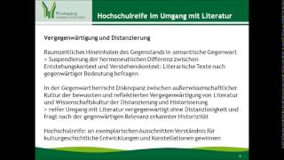 video03 Was bedeutet Hochschulreife im Umgang mit Literatur Zabka 2015 [upl. by Haimorej]