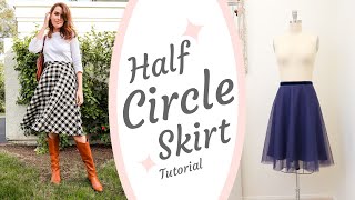 DIY Half CIRCLE SKIRT Sewing Tutorial  Fully Lined amp Invisible Zipper [upl. by Nettie]