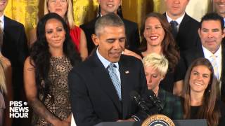 Obama honors US womens soccer team for World Cup victory [upl. by Atika]