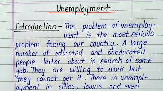 Essay writing on unemployment  Problem of unemployment essay [upl. by Yacano146]