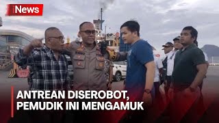 Sudah Antre 4 Jam Diserobot Rombongan Mobil Mewah Pemudik Ini Mengamuk di Bakauheni [upl. by Airretal]