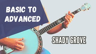 3 Levels of Shady Grove  3 Finger Banjo Lesson [upl. by Relyt]