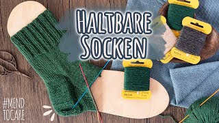 Ferse verstärken Socken mit Beilaufgarn stricken  mendtocare Folge 3 [upl. by Justicz349]