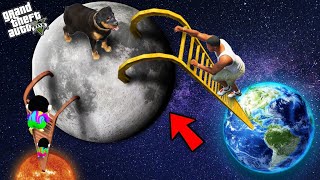 GTA 5  Franklin amp Shinchan Found New Secret Stairway To Moon And Space In GTA 5 [upl. by Trudy]