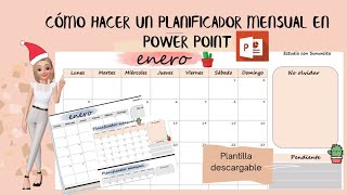 Cómo hacer un planificador mensual en Power Point [upl. by Sirdna]