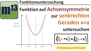 Achsensymmetrie eines Funktionsgraphen zu senkrechter Geraden xa nachweisen [upl. by Leile]