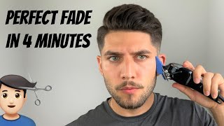 Perfect Fade SelfHaircut In 4 Minutes  How To Cut Mens Hair 2020 [upl. by Dowdell]