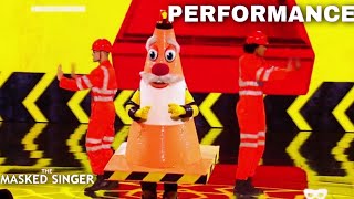 Traffic Cone Signs quotNever Gonna Give You UPquot by Rick Astley  The Masked Singer UK  Season 3 [upl. by Doehne]