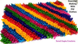 How To Make DoormatPaydan Banane Ka TarikaDoormat Making At HomeSuper Easy Doormat IdeamatRug [upl. by Aoniak236]