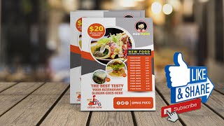 Membuat Desain Menu untuk Restoran di Adobe Photoshop [upl. by Ahsekyt]