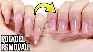 Remove PolyGel Nails Step By Step HowTo Tutorial [upl. by Neelat]