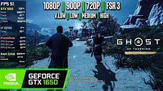 GTX 1650  Ghost of Tsushima  1080p 900p 720p FSR 3  High Med Low [upl. by Pentha589]