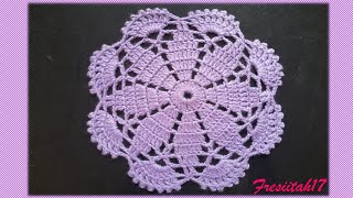 Hermoso tapete de 14 hileras tejido a crochet diámetro aprox 40 cm [upl. by Elehcim]