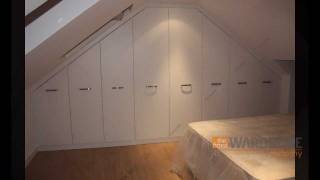 Fitted Wardrobes Sloping Loft Room White Slab [upl. by Martino]