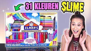 30 KLEUREN GLITTER LIJM MENGEN  SLIJM CHALLENGE  Slime Sunday [upl. by Nolly]