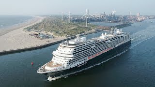 Koningsdam Cruise Ship Drone Flight IJmuiden [upl. by Fonzie]