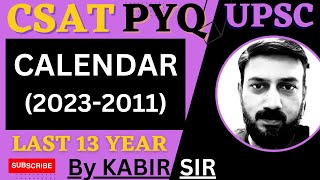 UPSC CSAT Calendar Previous Year Questions PYQs [upl. by Asetal]