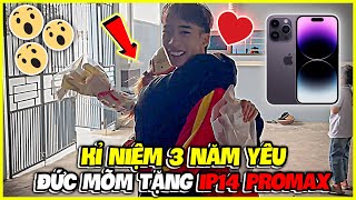 Bé Mon Được Đức Mõm Tặng Iphone14 Nhân Dịp 3 Năm Yêu Nhau  bemontv ducmomtv bemon ducmombemon [upl. by Dominy864]