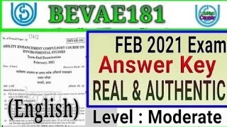 BEVAE181 DECEMBER 2020 previous year questionAnswer key  MCQ Based Exam ENGLISH [upl. by Petula]