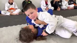 5 years old testing for BJJ grey belt [upl. by Nertie164]