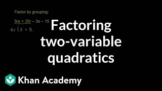 Example 7 Factor a polynomial with two variables by grouping  Algebra I  Khan Academy [upl. by Aihsad263]