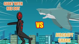 Giant With Red Dots vs Aircraft Shark  Monster Animation [upl. by Moskow]