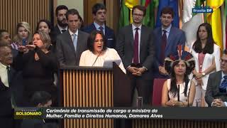 Discurso de Damares Alves durante cerimônia de transmissão de cargo  2jan2019 [upl. by Larual144]