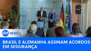 Brasil e Alemanha assinam acordo para combater o crime organizado SBTNewsnaTV 270224 [upl. by Elicul]