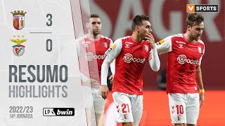 Highlights  Resumo SC Braga 30 Benfica Liga 2223 14 [upl. by Nyvlem271]