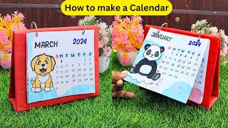 How to Make a 2024 Mini Desk Calendar Easy amp Cute Handmade Calendar DIY Craft [upl. by Con]