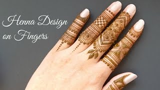 Easy DIY mehndi henna design on fingers [upl. by Uzia905]