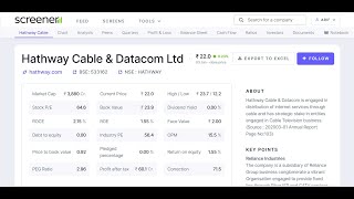 Hathway Cable amp Datacom Ltd share me kya kre [upl. by Simsar440]