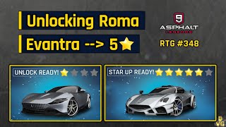 Asphalt 9  Unlocking Roma  32040 Tokens for 5 stars Evantra  RTG 348 [upl. by Pippa701]